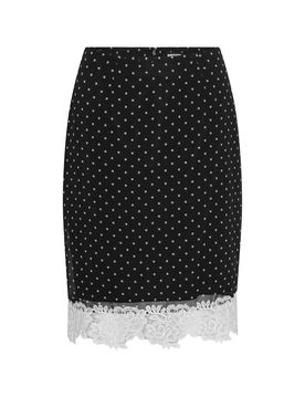 Floral Printed Pencil Skirt with Back Zip Closure