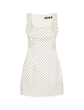 Mini Dress with Round Neckline and Back Zip Closure - Size 34