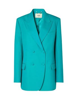 Chic Double-Breasted Wool Blazer for Women