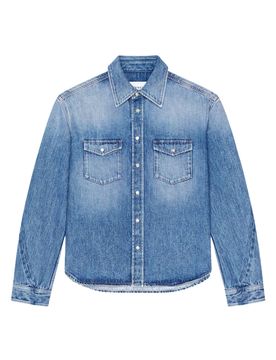 Couture Button-Up Shirt with Artistic Back Design