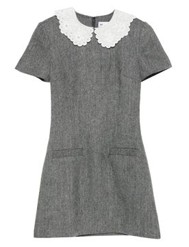 Herringbone Wool-blend Minidress