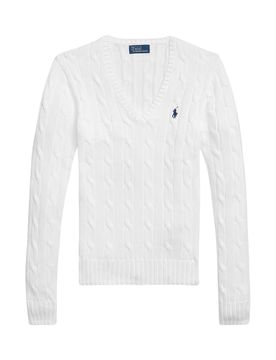 Cable-knit V-neck Sweater
