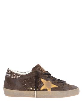 Super-Star in Nappa Leather with Glitter Star and Glitter Heel Tab