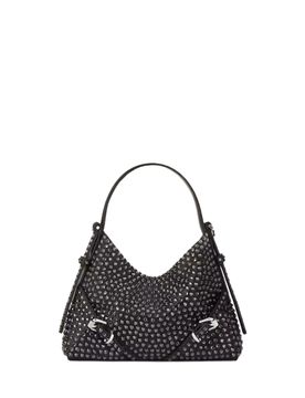 Mini Rhinestone-Embellished Handbag with Top Handle and Strap, Dimensions: 18 x 13.5 x 3.5 cm