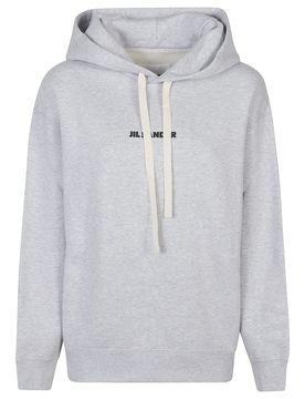 Long Sleeve Cotton Logo Hoodie with Drawstring