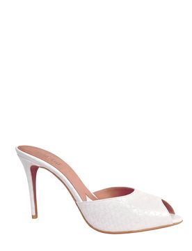 Elegant Heeled Sandals with Crocodile Effect - 85 mm