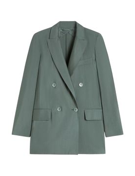 Double-breasted Wool and Silk Blazer
