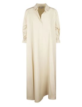 Cotton Dress with Classic Collar and Adjustable Cuffs