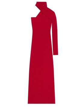 One-shoulder Twist Crepe Minidress