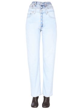 OFF Double-waisted Denim Jeans