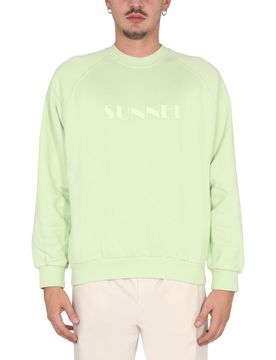 Crewneck Sweatshirt with Front Logo Print