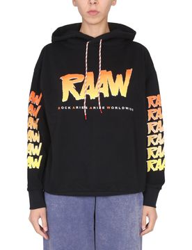 Unisex Logo Print Sweatshirt with Drawstring Hood