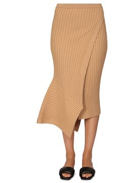 Ribbed-knit Midi Skirt
