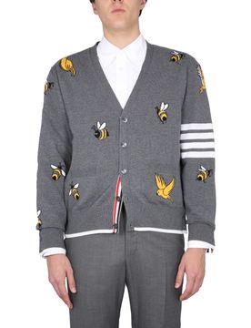 Cardigan with Birds and Bees