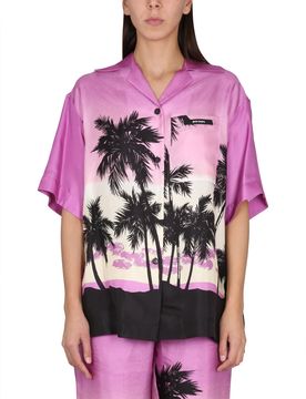 Sunset-print Bowling Shirt