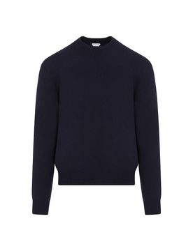 Intrecciato Leather-Trimmed Cashmere-Blend Sweater