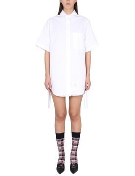 Heavy Poplin Gathered Shirt Minidress