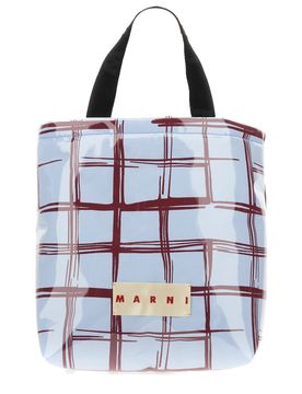 Checked Padded-design Tote Bag