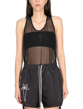 Basketball Logo-Embroidered Recycled-Mesh Bodysuit