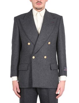 Cashmere Wool Double Breast Blazer Jacket