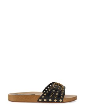 Round Toe Smooth Cowhide Clogs for Women