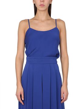 Silk Charmeuse Tuxedo Top with Thin Epaulettes