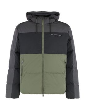 EA7 Mens Hooded Puffer Jacket