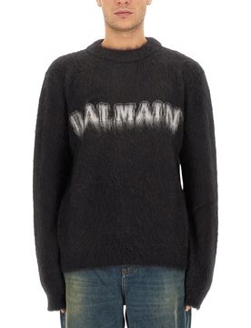 Logo-print Brushed-finish Jumper