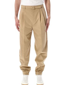 High-Waisted Slim-Fit Carrot Leg Trousers - Size 48