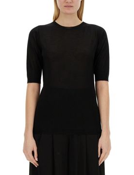 Short-sleeve Fine-knit Sweater