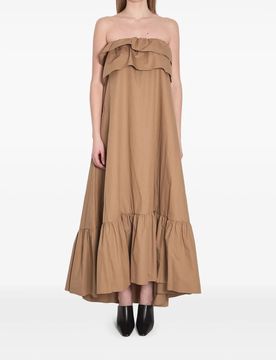 Flounce Cotton Midi Dress