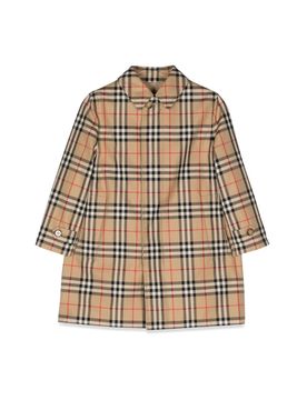 Kids Checked Single-Breasted Coat