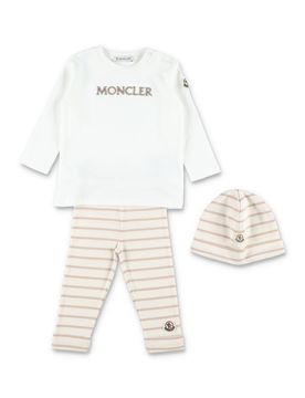 Moncler Striped Cotton Set Kids
