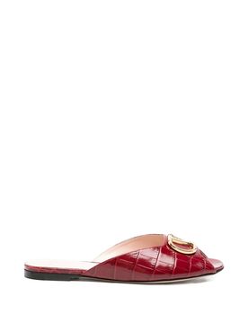VLogo Signature Embellished Leather Slides