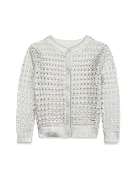 CHLOÉ Lamé Open-knit Cardigan