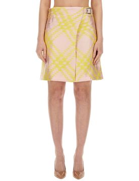 Embroidered Cotton Blend Skirt