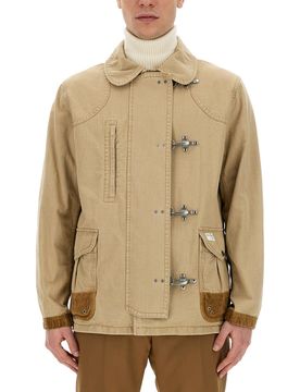 Archive Men's 4-hook Caban in Cotton with Bevelled Collar