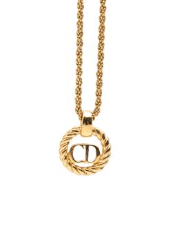 Gold Plated CD Logo Pendant Necklace