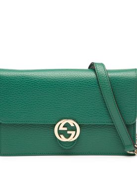 Dollar Calfskin Interlocking G Wallet on Chain