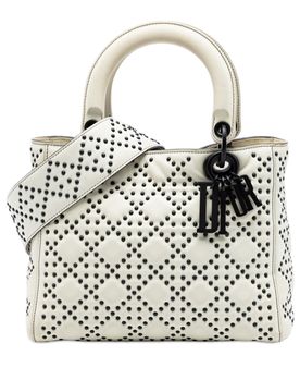 Medium Lambskin Cannage Studded Supple Lady
