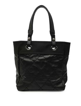 Small Quilted Coated Canvas Paris Biarritz Tote