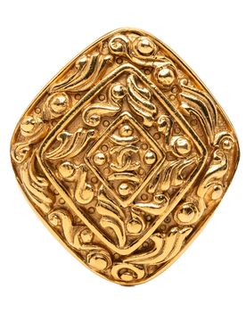 CC Gold Plated Diamond Brooch