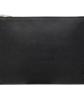 Grained Calfskin Monogram Clutch
