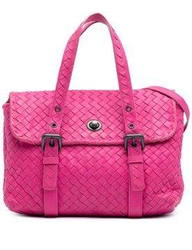 Nappa Intrecciato Flap Satchel