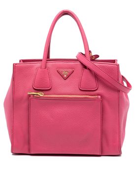 Vitello Daino Front Pocket Open Convertible Tote