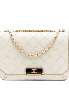 Medium Quilted Calfskin Octagon CC Clasp Flap