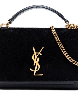 Medium Suede and Calfskin Monogram Sunset Top Handle Bag