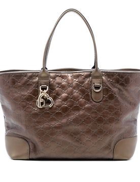 Metallic Guccissima Heart Bit Tote
