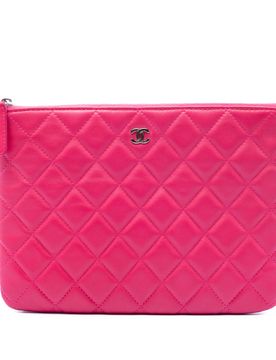 Small Quilted Lambskin O Case Clutch