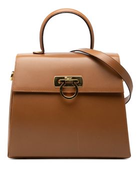 Small Leather Gancini Iconic Top Handle Bag